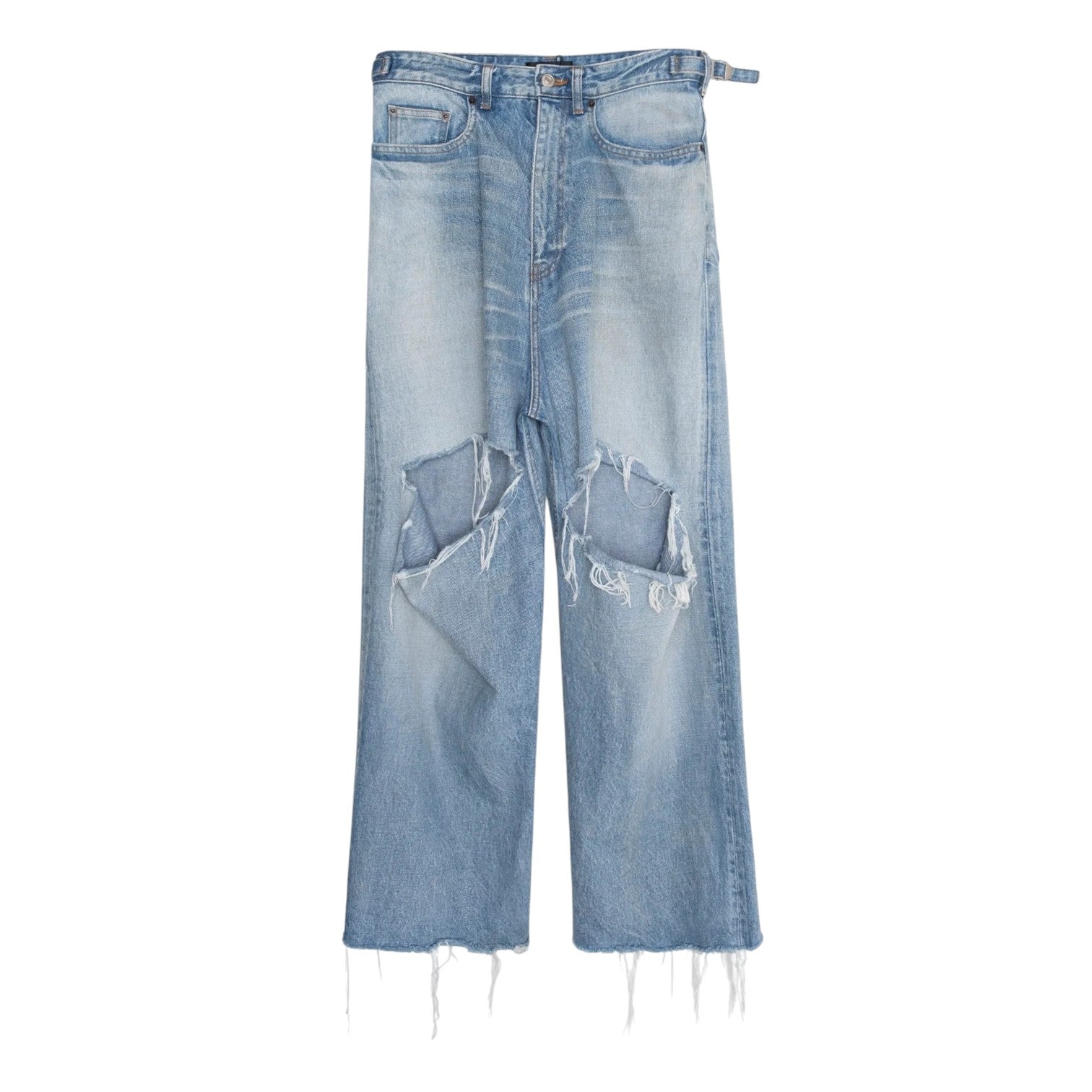 Balenciaga Destroyed Skater Jeans Blue