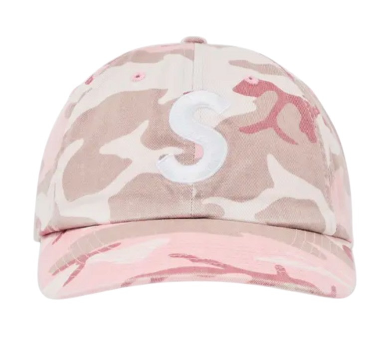 Supreme Pigment Coated S Logo 6-Panel Pink Camo