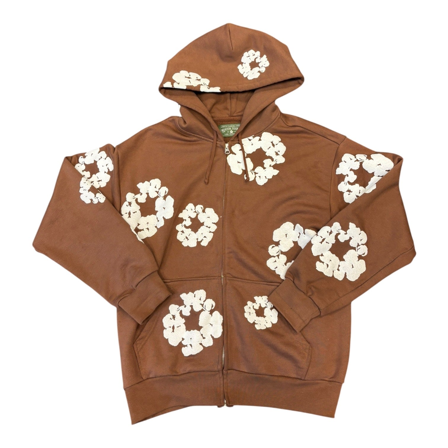 Denim Tears Cotton Wreath Zip Hoodie Brown