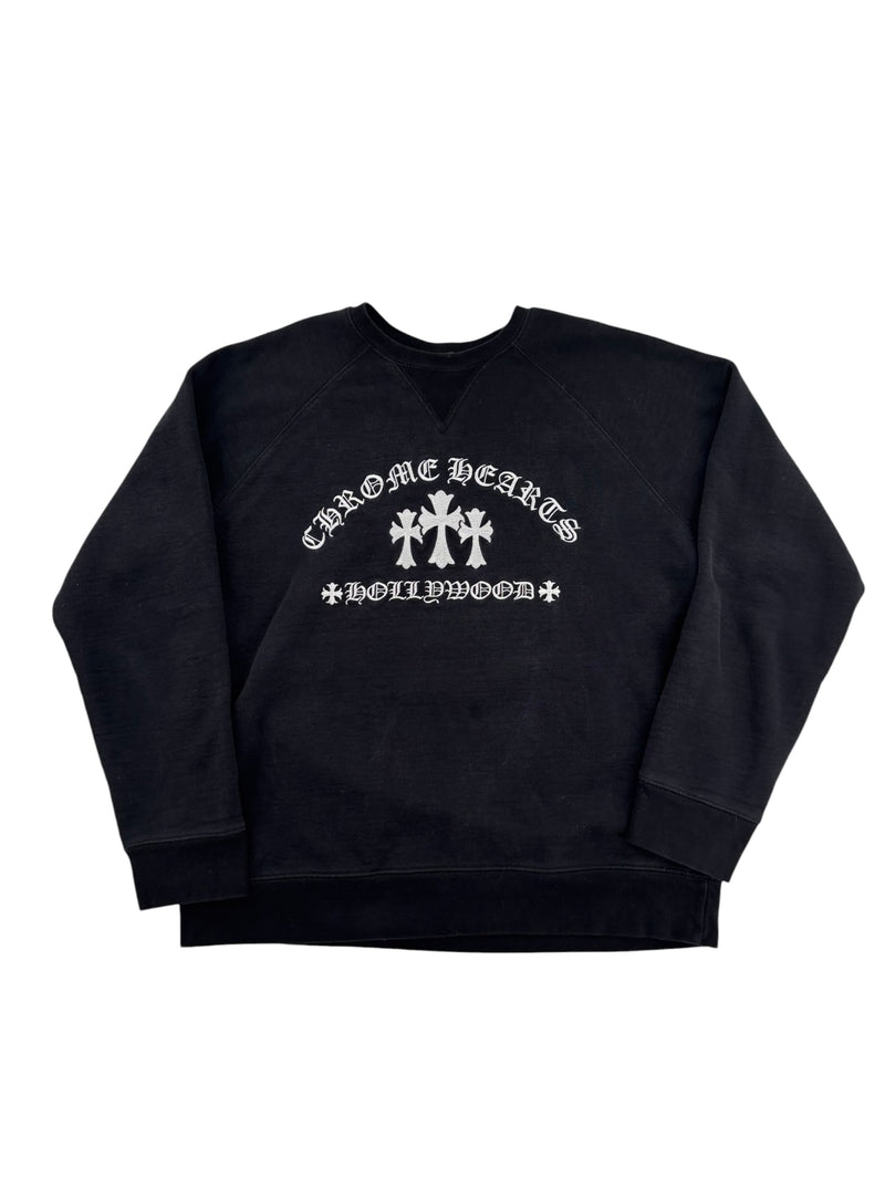 Chrome Hearts Triple Cross Hollywood Crewneck Sweatshirt Black