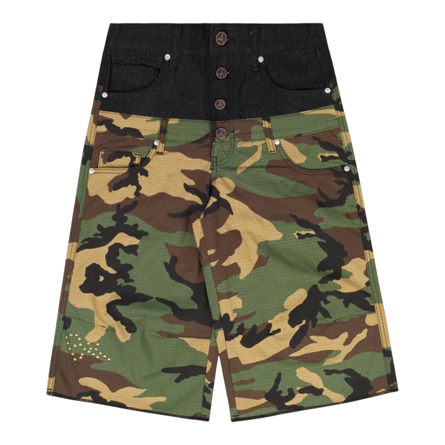 Boredom Kills Double Waisted Shorts Camo Black