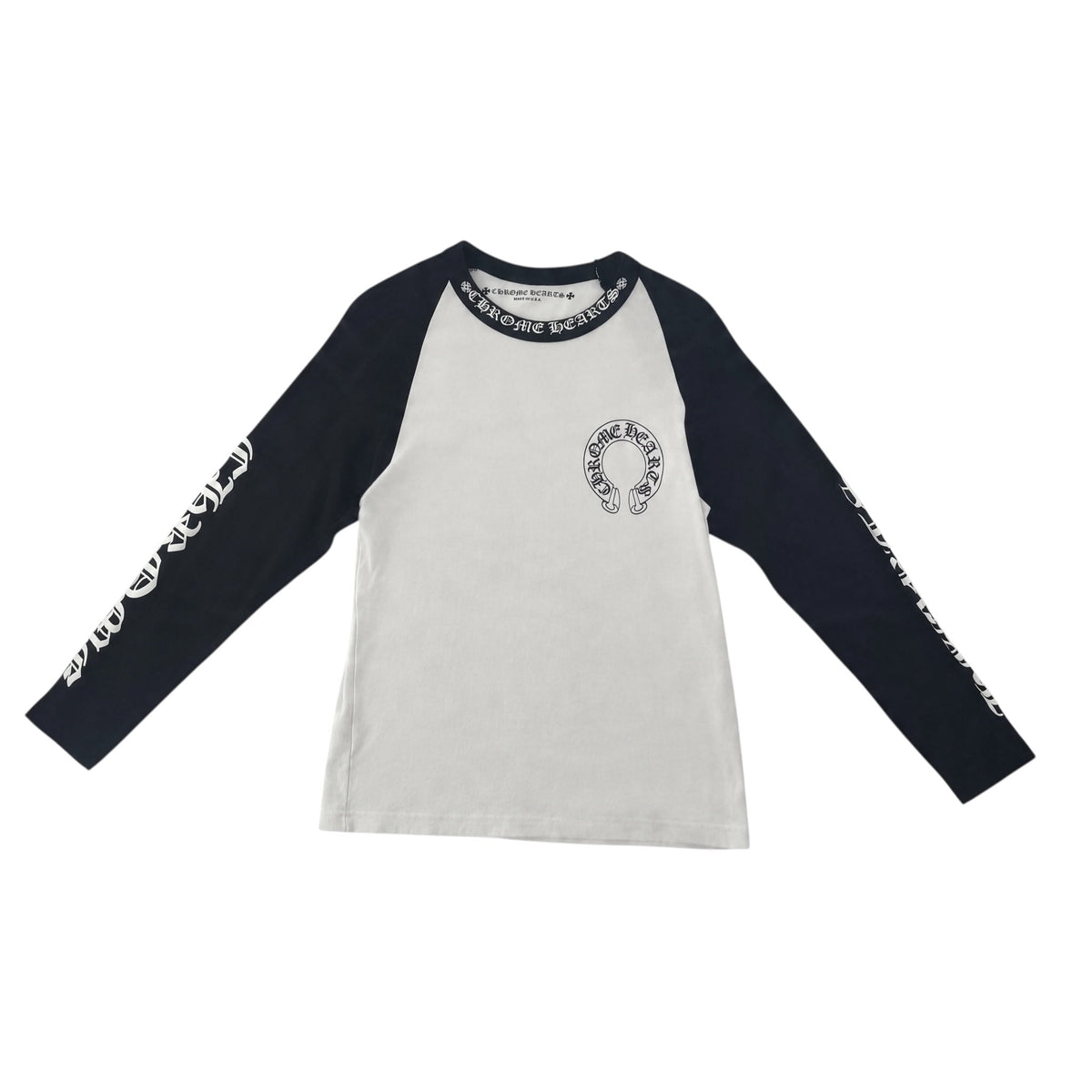 Chrome Hearts Horseshoe Baseball Shirt White/Black