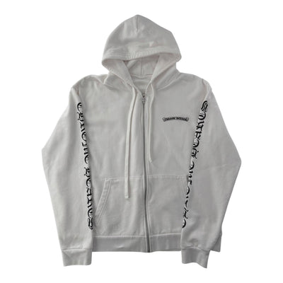 Chrome Hearts Scroll Logo Zip Up White