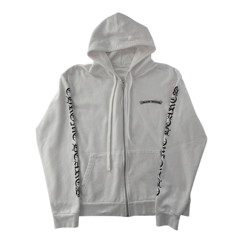 Chrome Hearts Scroll Logo Zip Up White