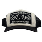 Chrome Hearts CH Hollywood Trucker Hat Black White