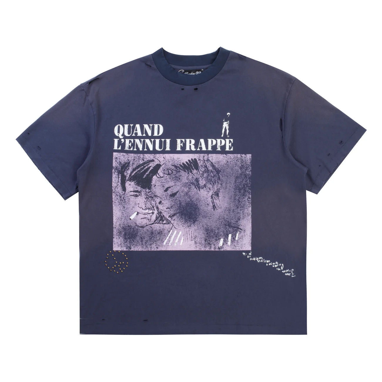Boredom Kills French Tee Navy
