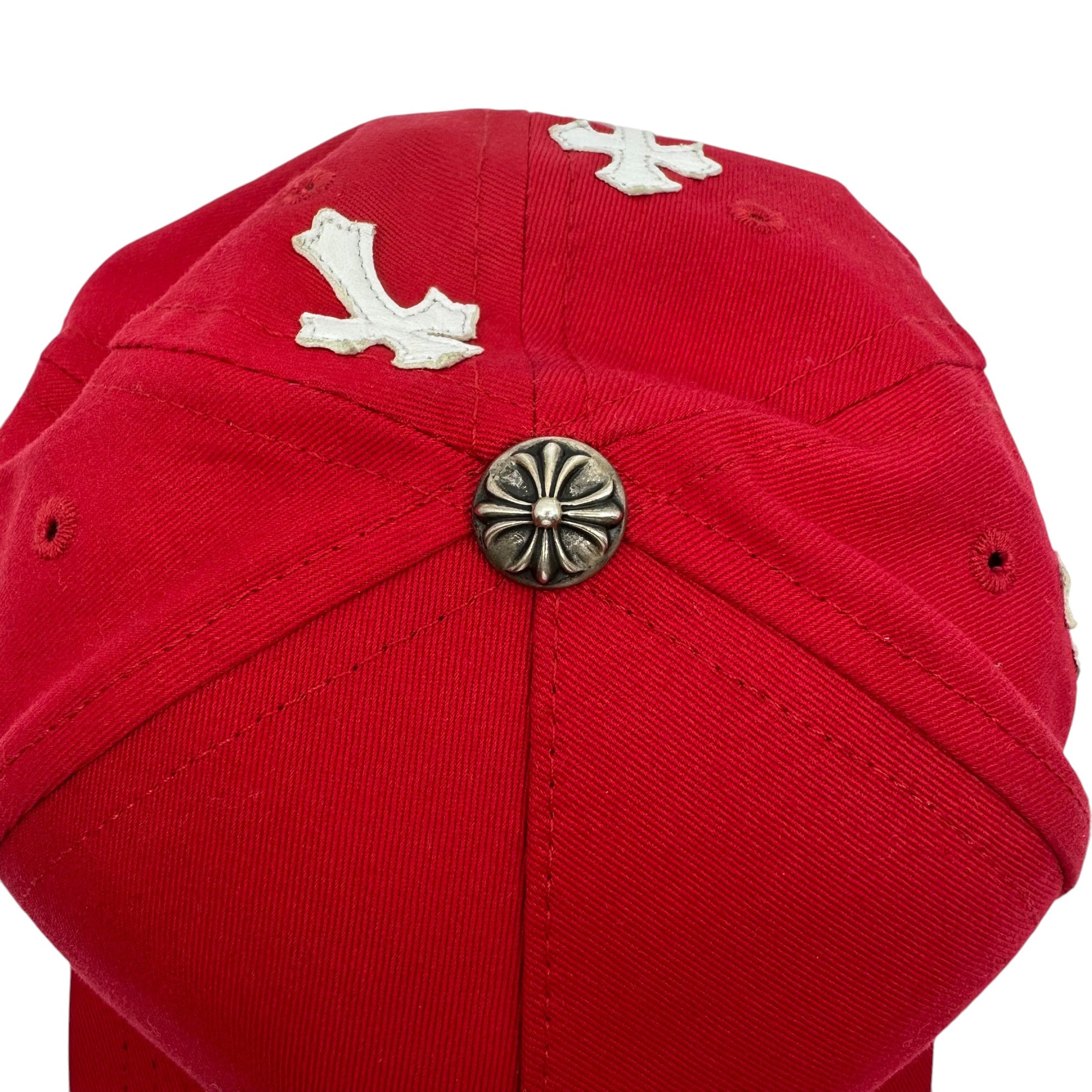 Chrome Hearts Cross Patch Baseball Hat Red