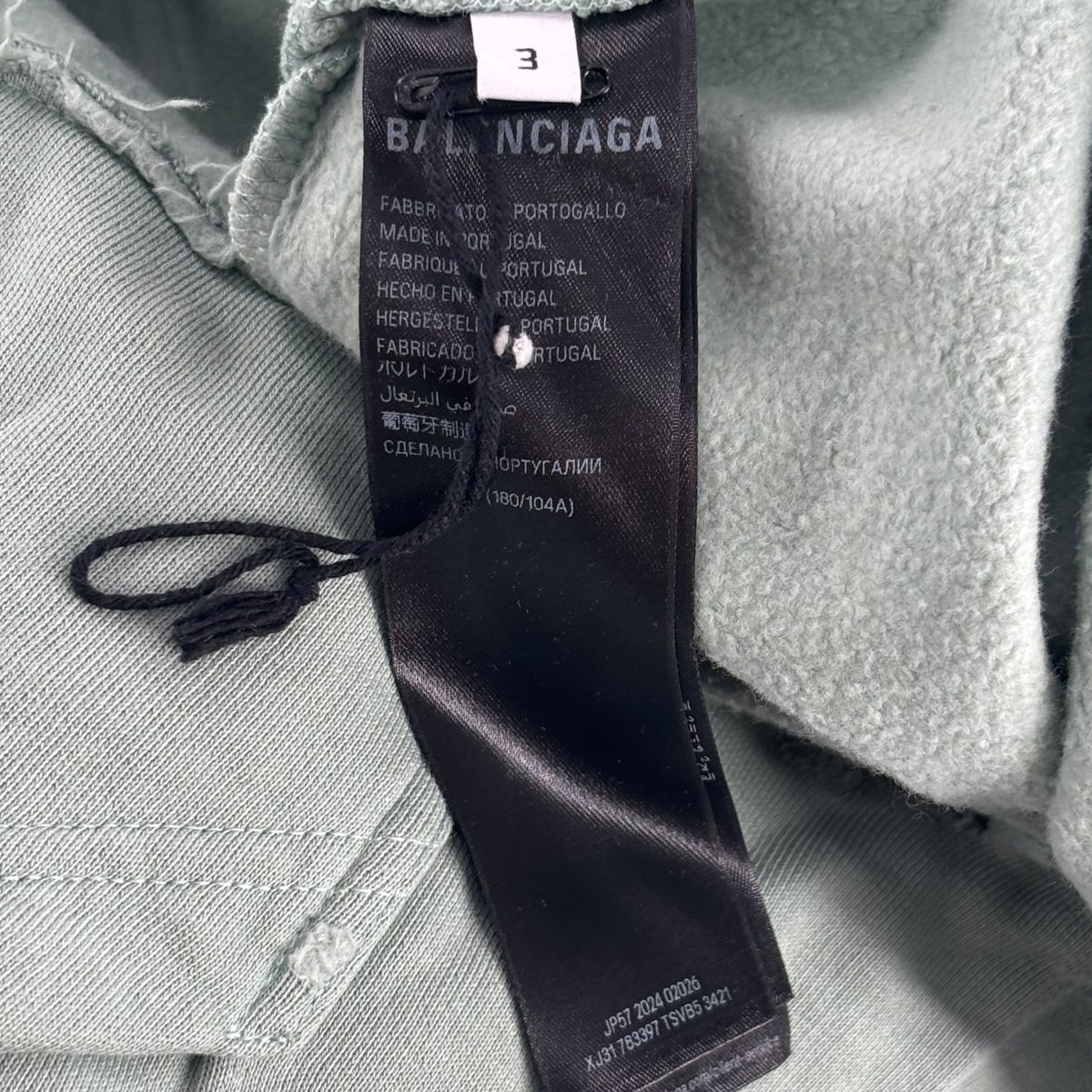 Balenciaga DIY Imprint Cropped Hoodie Sage Green