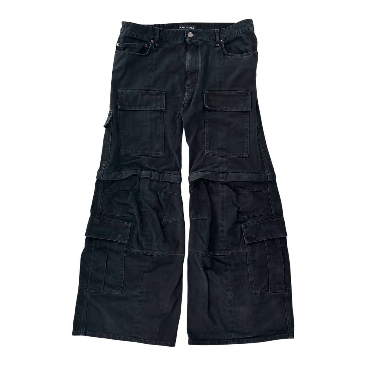 Balenciaga Flared Cargo Pants Black