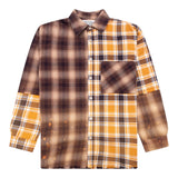 Satoshi Nakamoto Patchwork Logo Flannel Shirt Yellow/Brown