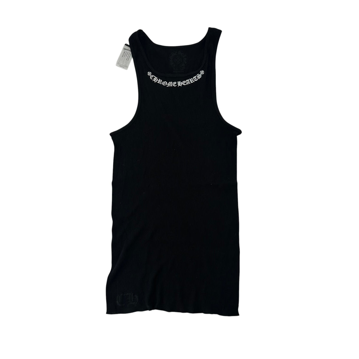 Chrome Hearts Scroll Logo Ribbed Tank Top Black