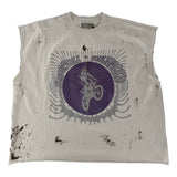 Satoshi Globe of Death Vintage Cutoff Tee White