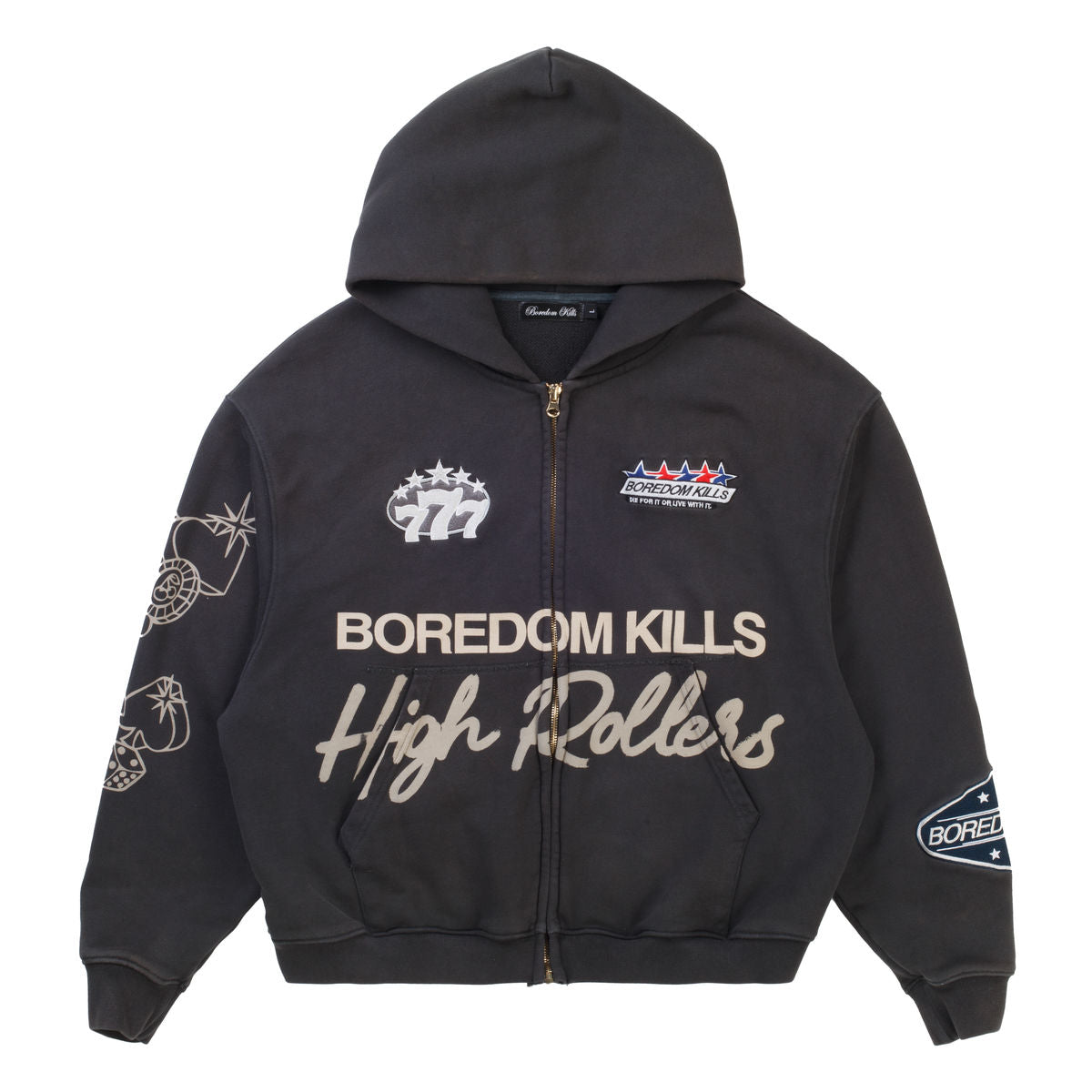 Boredom Kills Highroller Hoodie Grey