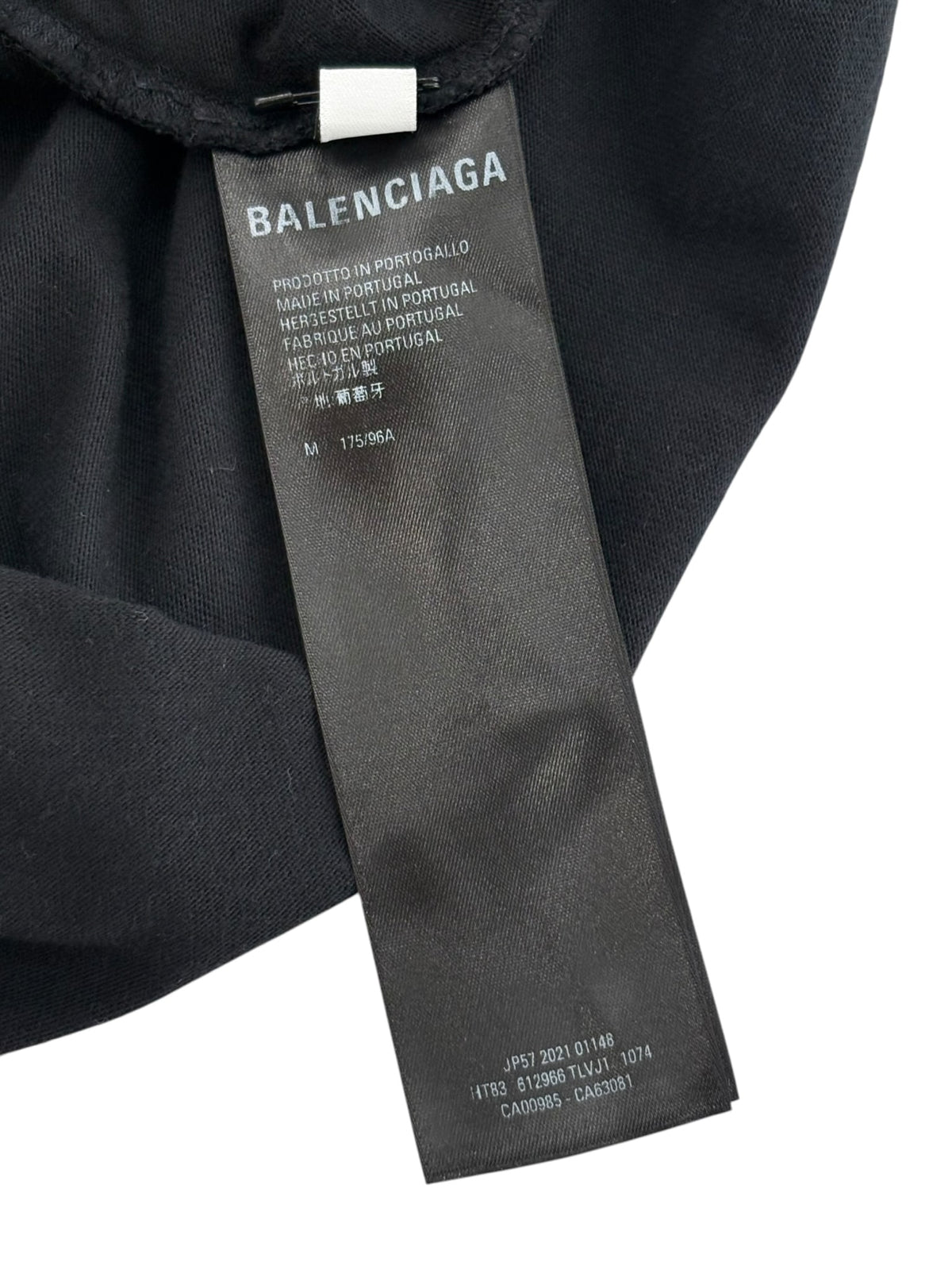 Balenciaga Distressed Logo Tee Washed Black