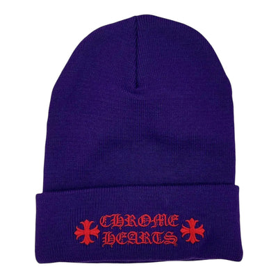 Chrome Hearts Script Beanie Purple