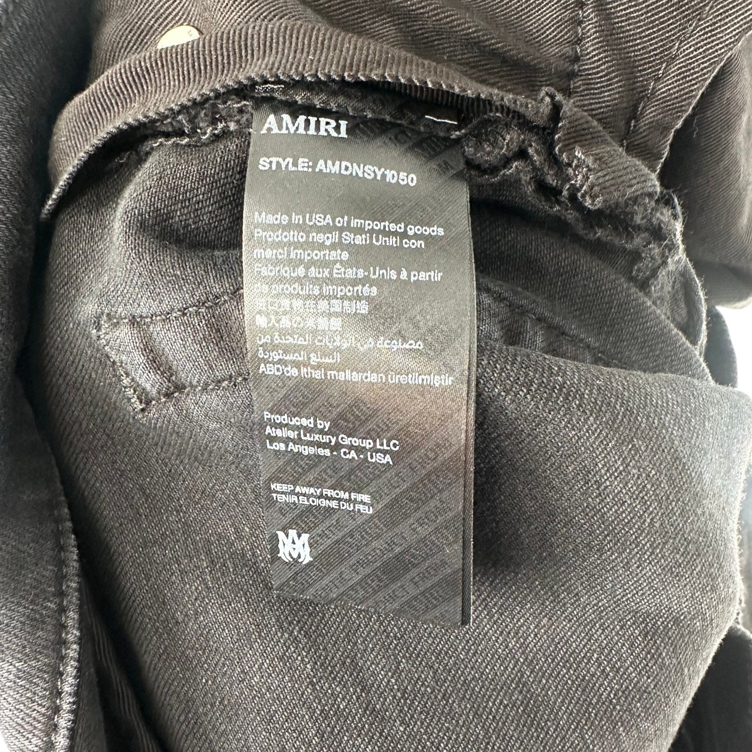 Amiri Varsity Logo Jeans Black