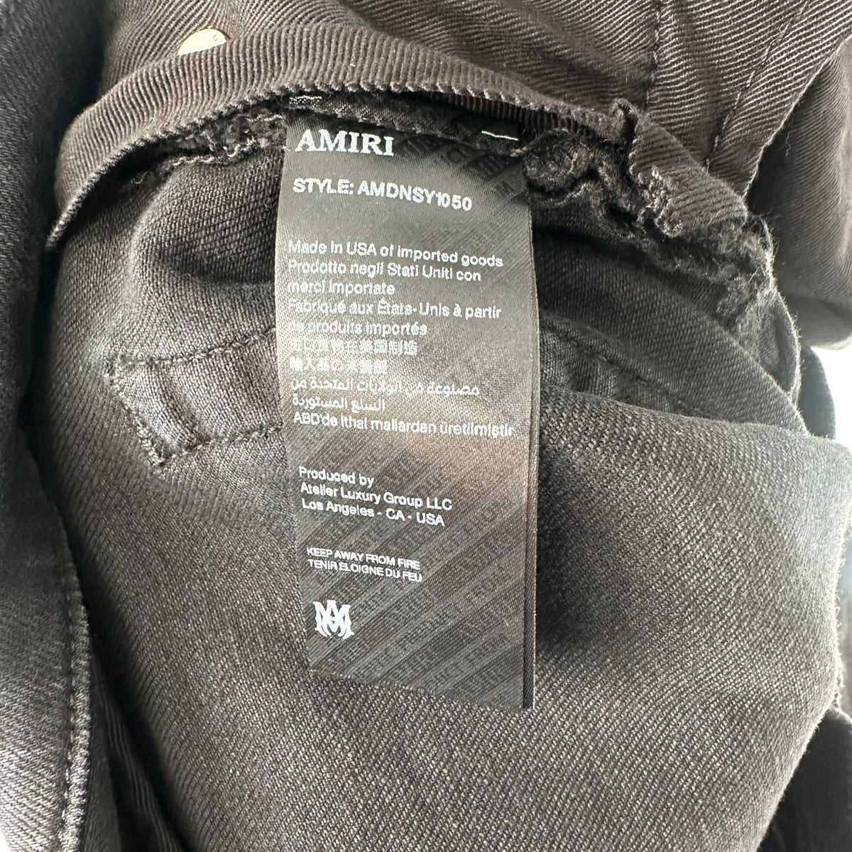 Amiri Varsity Logo Jeans Black