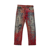Proleta Re Art Red Multi Bandana Boro Jeans