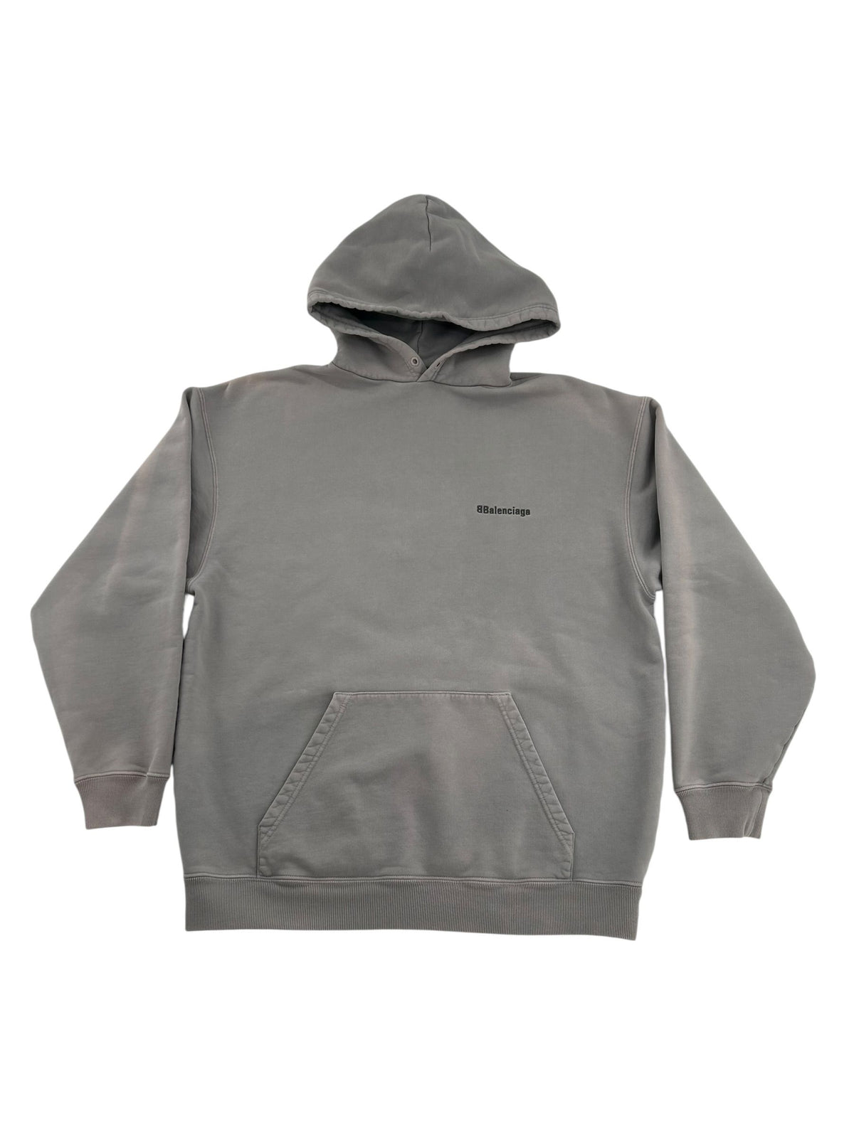 Balenciaga Grey Embroidered Hoodie