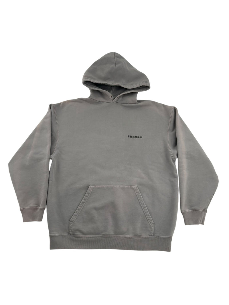 Balenciaga Grey Embroidered Hoodie