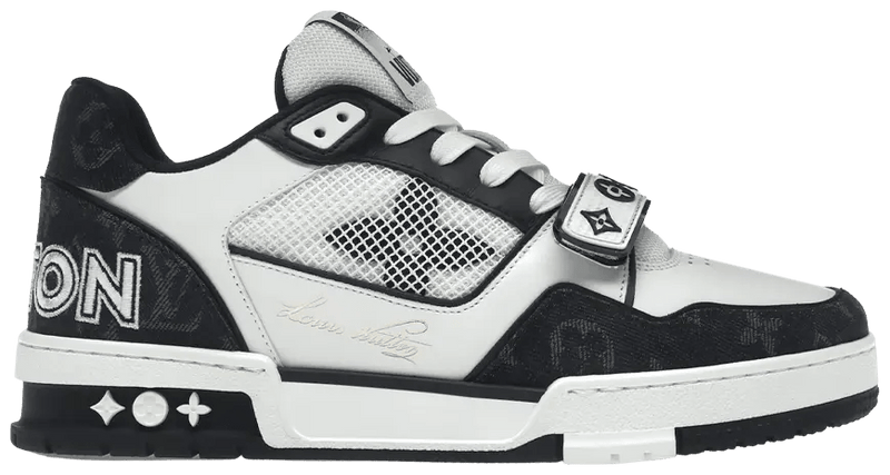Louis Vuitton Trainer Low Velcro Strap Black Monogram Denim