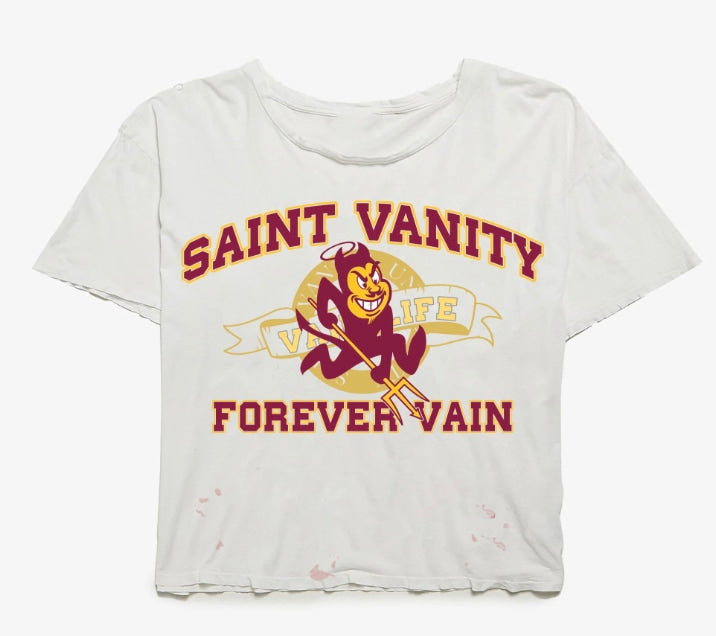 Saint Vanity Sun Devil Tee White