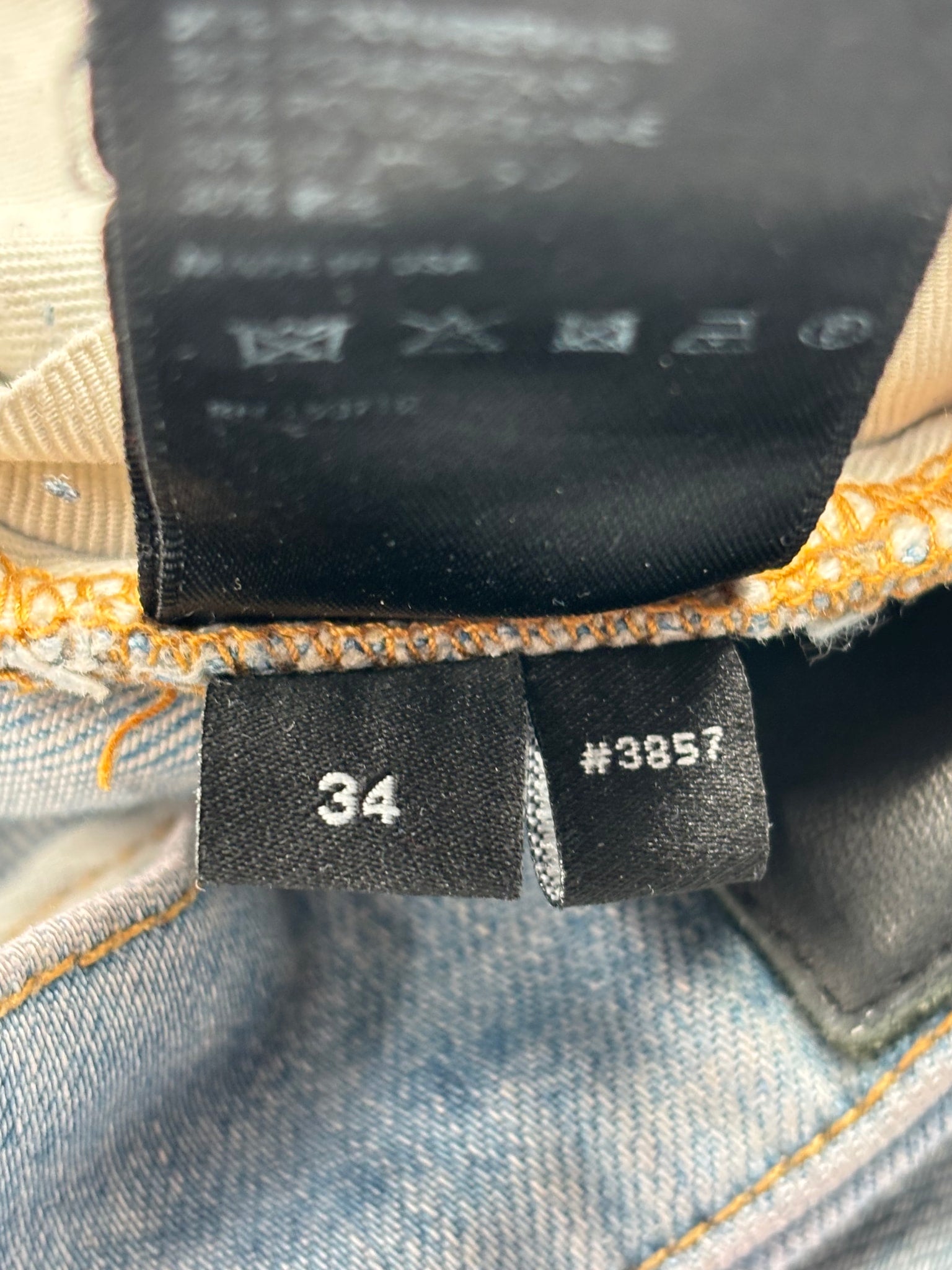 Amiri Mx1 Distressed Denim White Ribbed