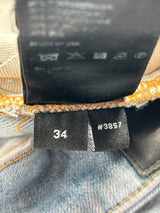 Amiri Mx1 Distressed Denim White Ribbed