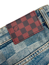Louis Vuitton Damier Damoflage Denim Skate Pants Blue