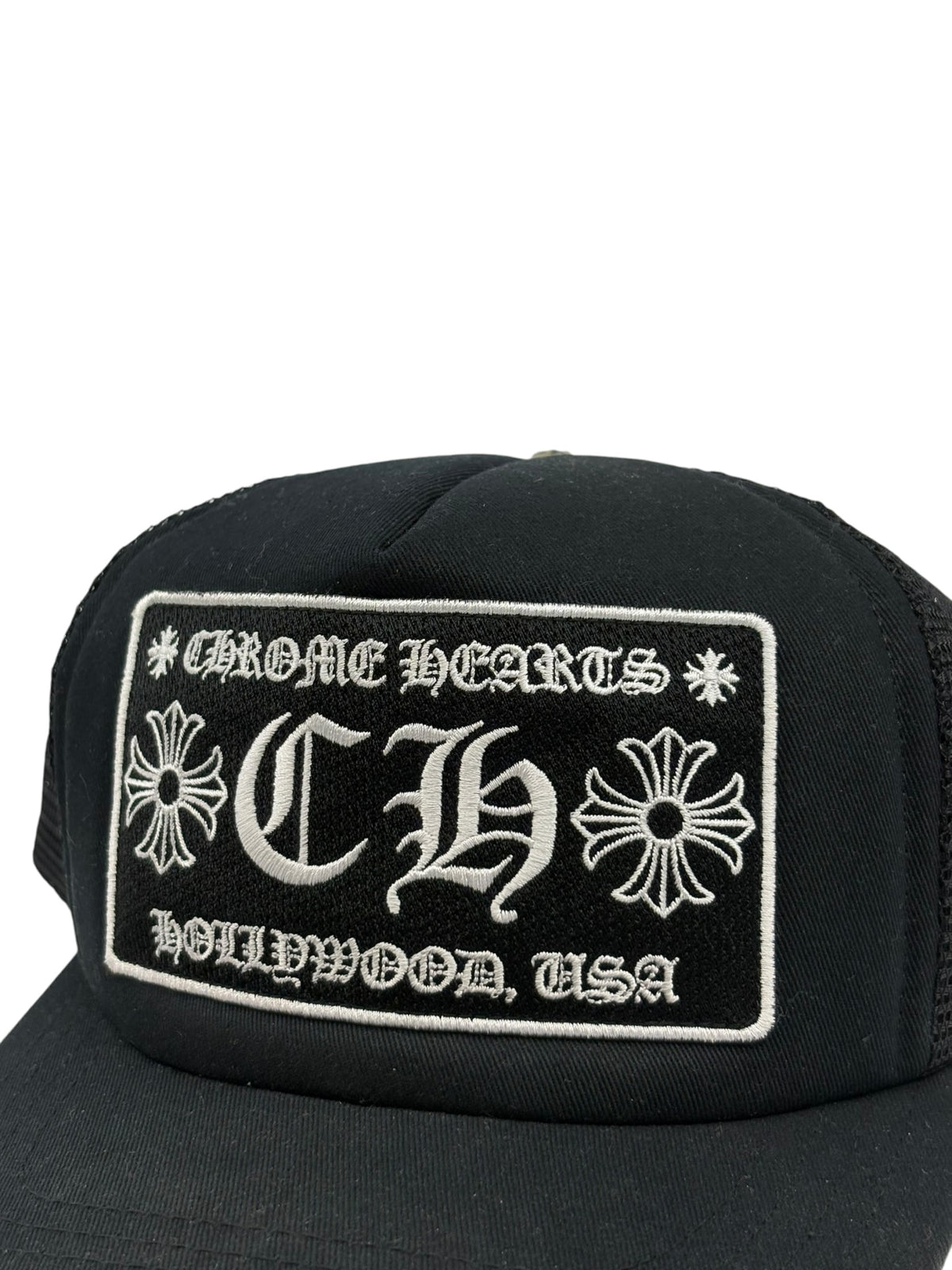 Chrome Hearts CH Hollywood Trucker Hat Black/Black