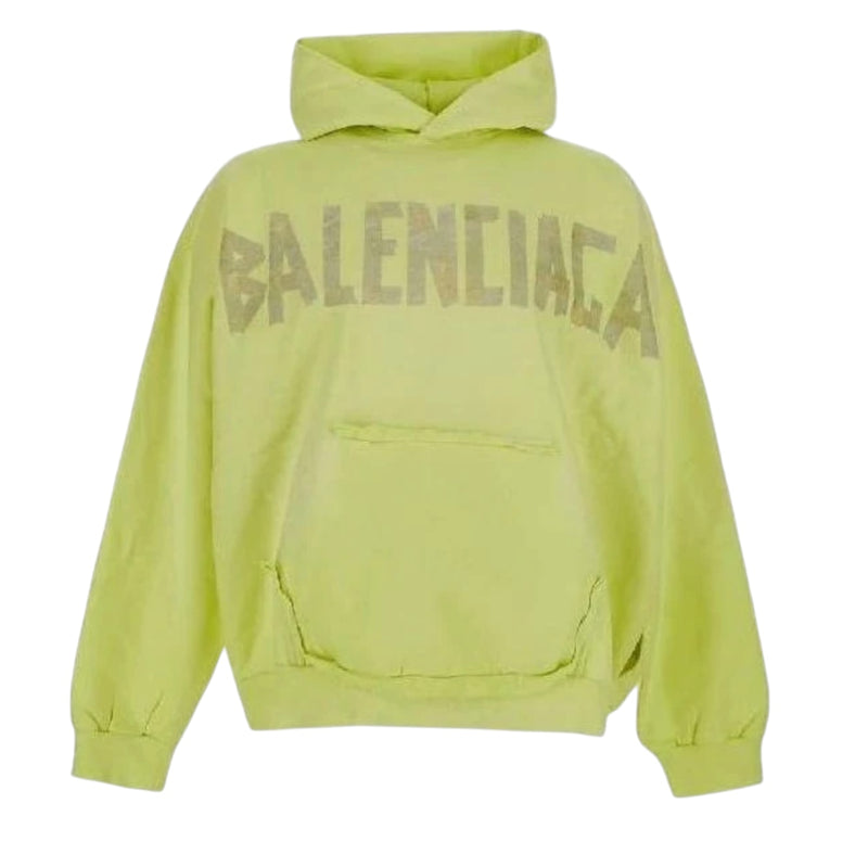 Balenciaga Ripped Pocket Hoodie Fluo Yellow