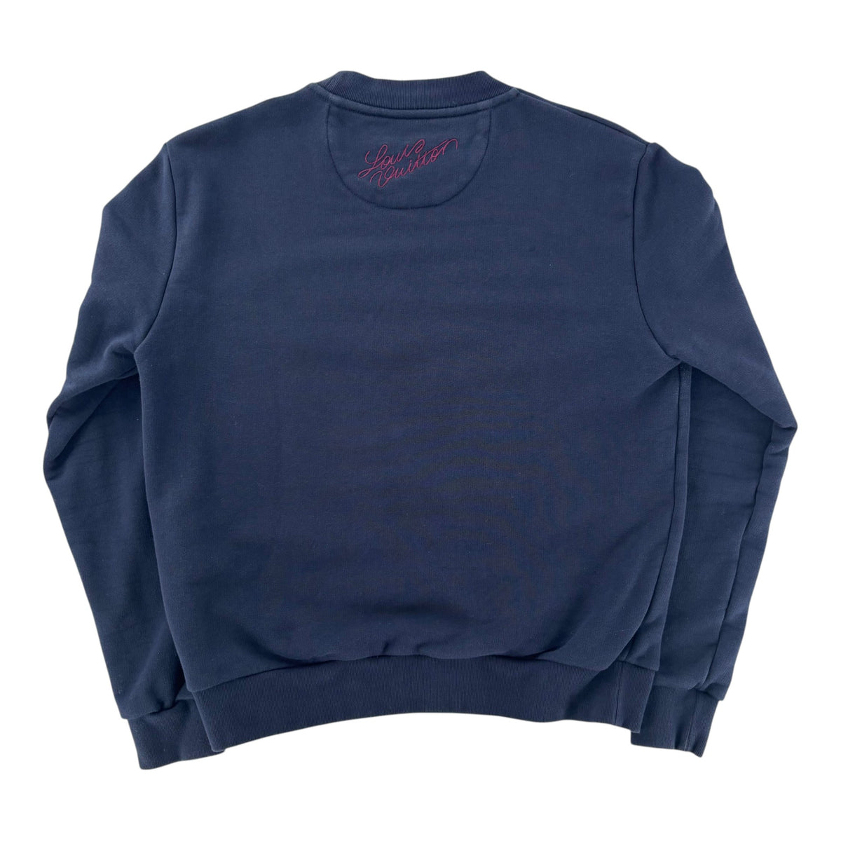 Louis Vuitton Embroidered Cotton Crew Neck Navy