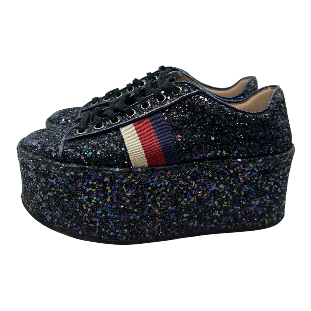Gucci Peggy Glitter Platform Sneakers