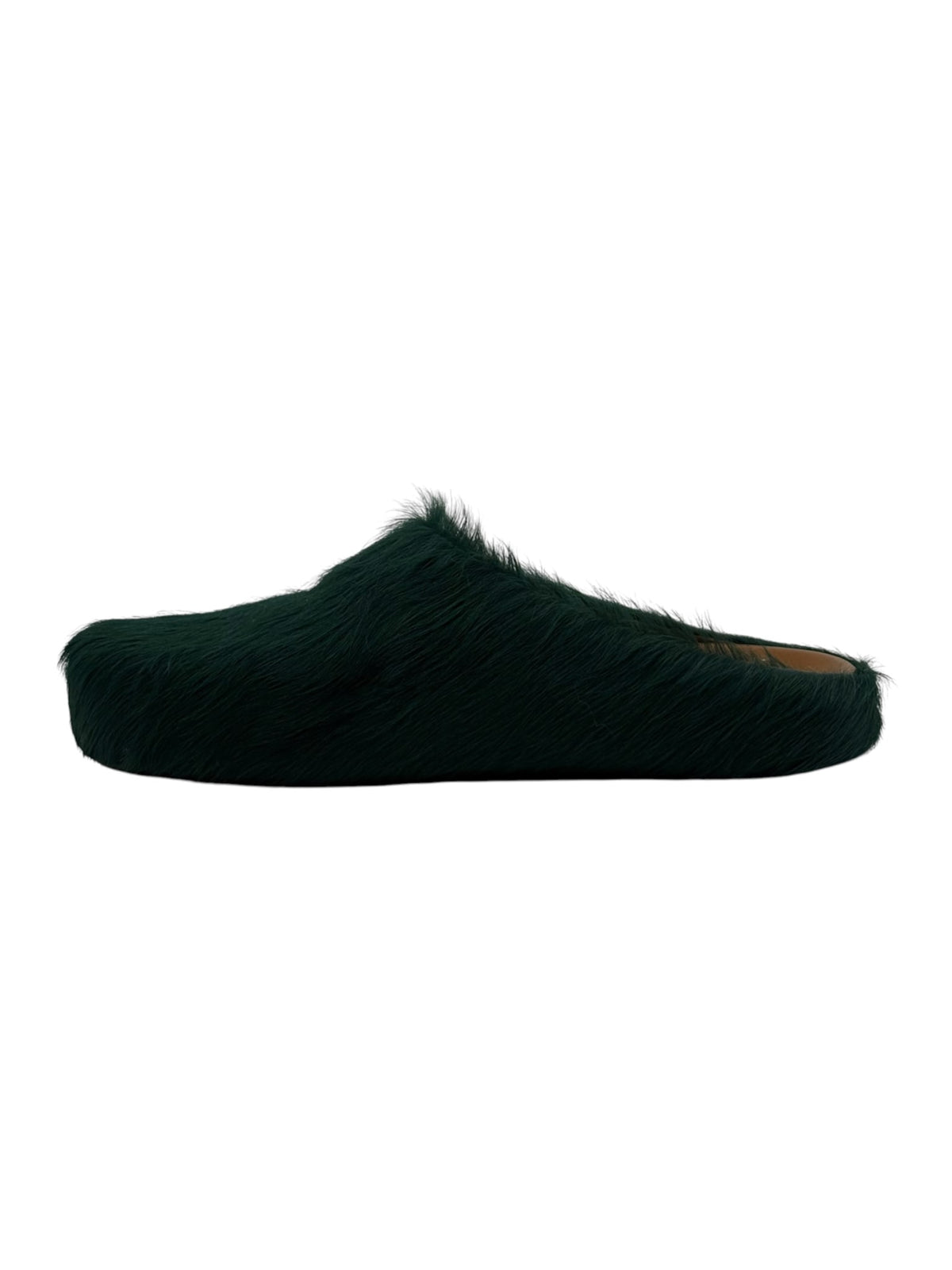 Marni Furry Slides Green
