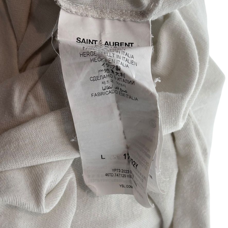 YSl Center Logo Tee White
