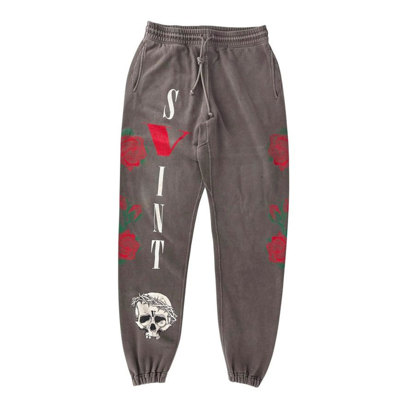 Saint Micheal Roses Sweatpants Grey