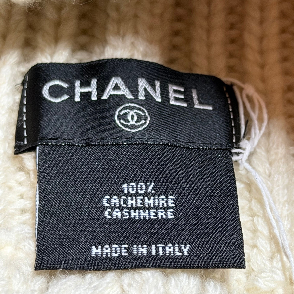 Chanel Knit CC Logo Cashmere Beanie