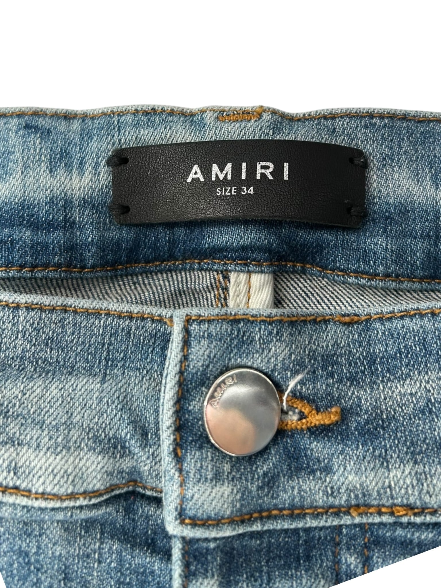 Amiri MX1 Blue Jeans Blue Paisley Ribbed