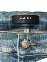 Amiri MX1 Blue Jeans Blue Paisley Ribbed