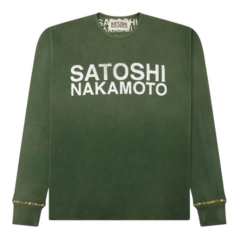 Satoshi Nakamoto Logo Studded Thermal Green