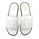 Chrome Hearts Leather Slides White