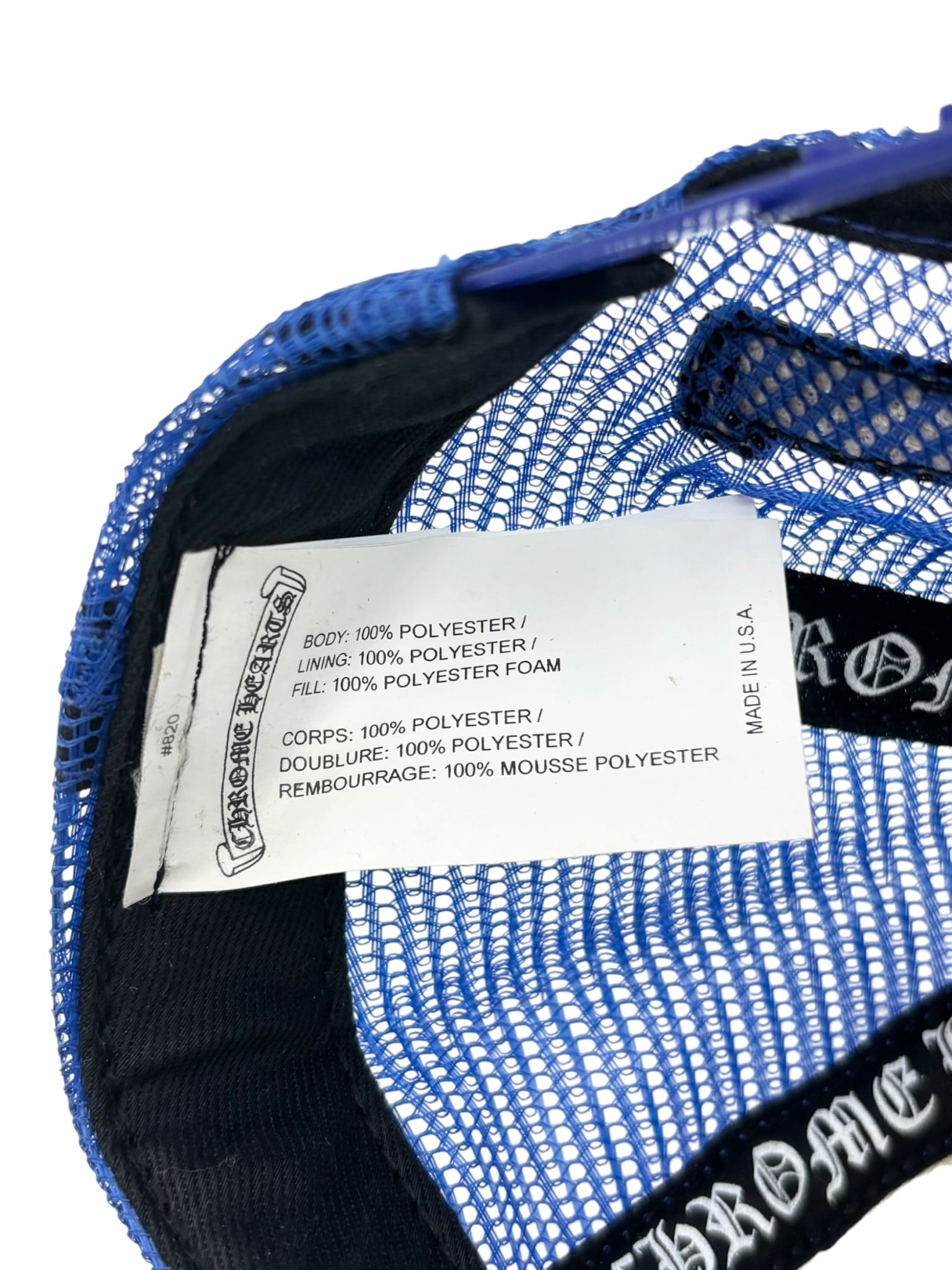 Chrome Hearts Eye Chart Trucker Hat Blue