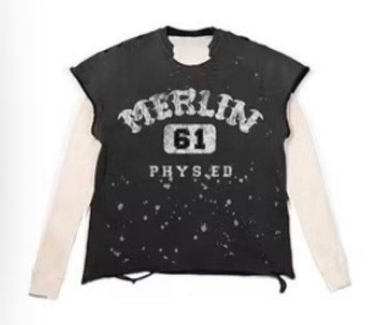 Merlins Father Pain ED Thermal Tee Black White