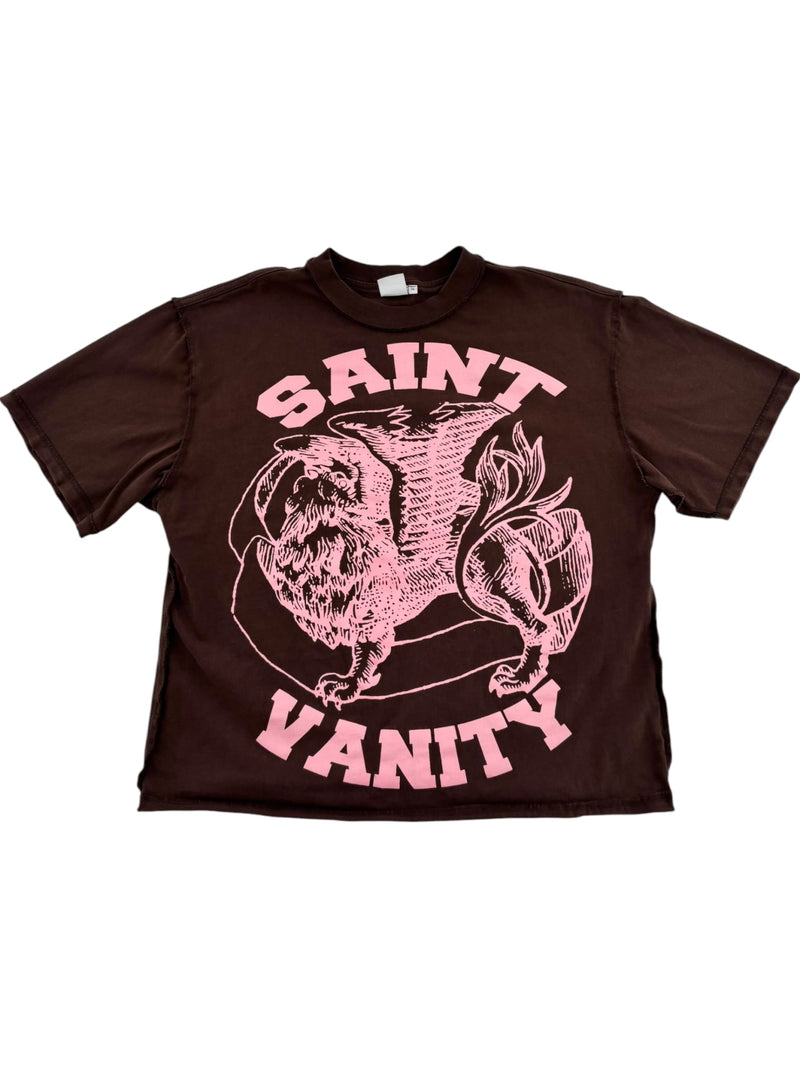 Saint Vanity Logo Tee Pink Brown