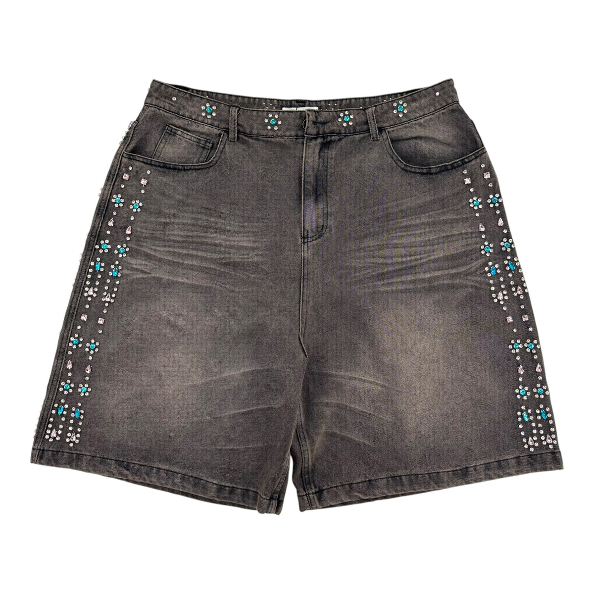 Vale Bedazzled Denim Shorts Black