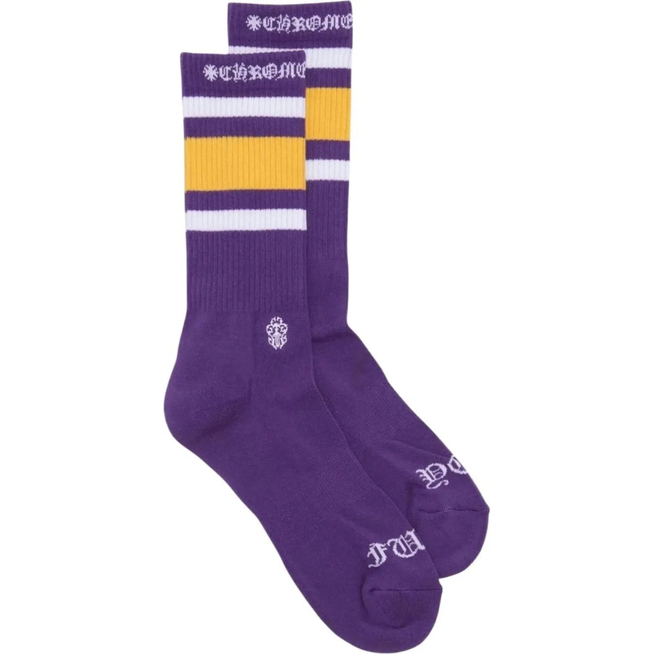 Chrome Hearts Striped Socks Purple Yellow