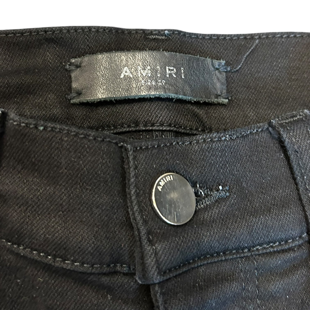 Amiri Black Skinny Jeans Black Leg Patch