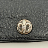 Chrome Hearts 1 Snap Fleur de Lis Button Leather Wallet Black