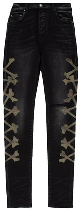 Amiri Camo Bone Jeans Aged Black