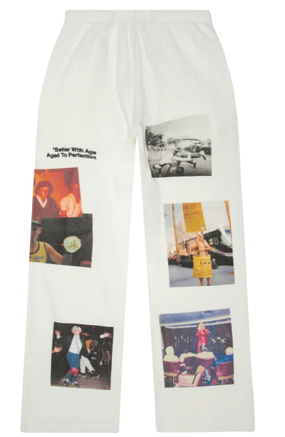 Better With Age Ricky Waffle Sweatpants White